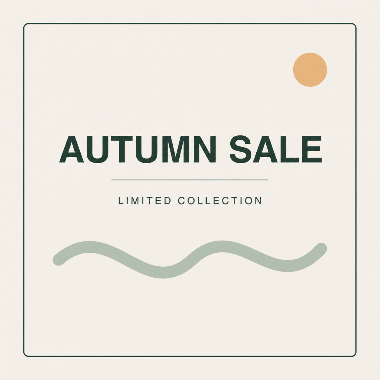 AI-edited cream poster with an AUTUMN SALE headline, the retained LIMITED COLLECTION subtitle, and added paper texture.